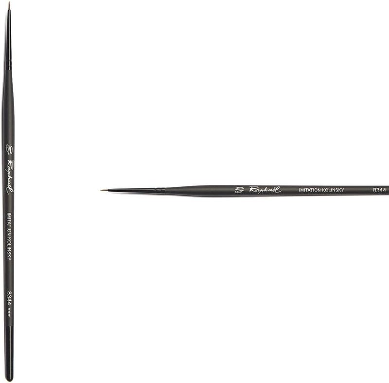 Raphael Synthetic Kolinsky Watercolor Brush, Round, 6/0 - Image 1